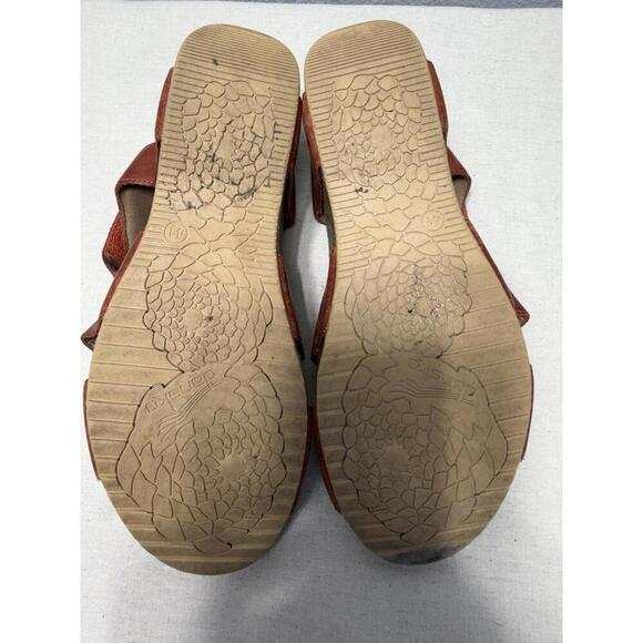 DANSKO US 10.5-11 Leather Cork Wedge Heels Sandal Adjustable - Picture 5 of 9